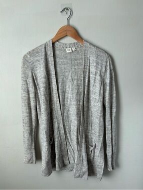 GAP Heather Grey Open Front Cardigan | Lightweight Knit | Size XS | EUC